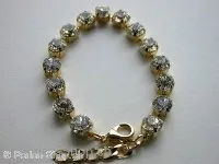 Bracelet w swarovskistone, color choise, 24k goldplating, 1 pc.