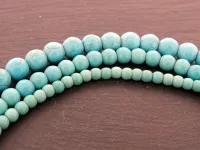 Turquoise (howlite), Semi-Precious Stone, Color: turquoise, Size: ±12mm, Qty: 10 pc.