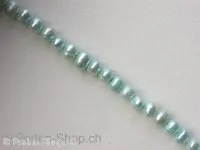Fresh water beads, turquoise, ±4mm, string 16"