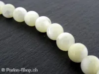 Shell pearl, Color: white, Size: ±7-8mm, Qty: 1 String (±40cm) ±51 pc.