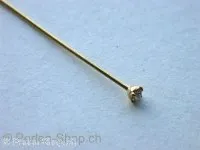 Swarovski Head Pin cry, 40mm, gold 0.3-0.5 mil, w rhinestone, 1