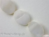 Shell Beads oval, white, 19x13mm, string ±23 pc.