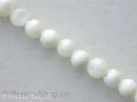 Shell-Beads, white, ± 5mm, ± 86 pc.string 16"