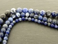 sodalite, pierre semi précieuse, Couleur: blue, Taille: 8mm, Quantite: chaîne ±40cm, (±47 piece)