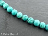 Turquoise Nature, Semi-Precious Stone, Color: Turquoise, Size: ±9-10mm, Qty: ±44 pc. String 16"